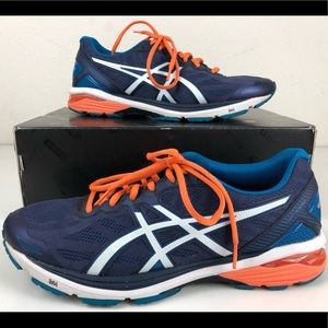 ASICS GT 1000 V5 T6A3N 4930 INDIGO BLUE HOT ORANGE